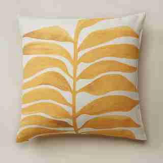 HOUSSE DE COUSSIN – FRONDE PEINTE, TOURNESOL (46 CM X 46 CM)