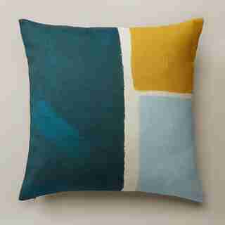 OUI CHROMATIC SQUARES PILLOW COVER BLUEGRASS 18" X 18"