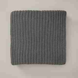 OUI RECYCLED KNIT THROW BLANKET STORM GREY
