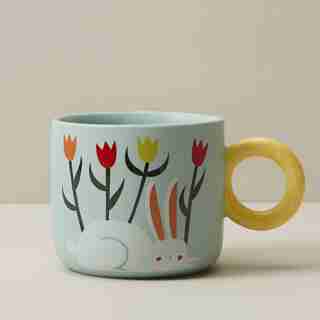 RABBIT MUG WITH POLKA DOT HANDLE