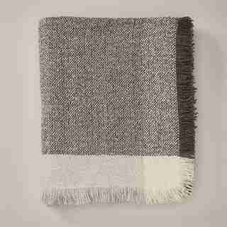 OUI WOVEN TONAL WARP THROW BLANKET STORM GREY