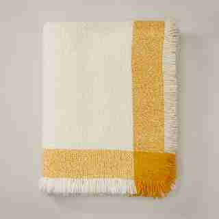 OUI WOVEN TONAL WARP THROW BLANKET BISQUE