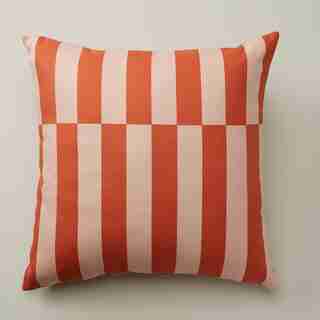 OUI BROKEN STRIPE OUTDOOR PILLOW TIGER LILY 18" X 18"