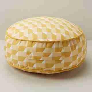 INDOOR/OUTDOOR ROUND LOUNGE PILLOW, SUNFLOWER