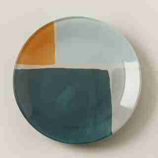 OUI ROUND GLASS TRAY SPRUCE