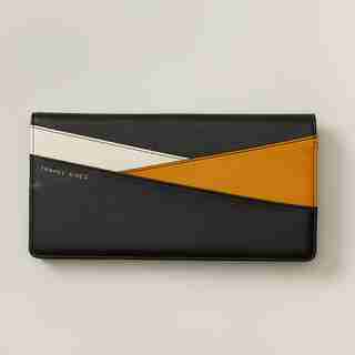 LOVE AND LORE COLOURBLOCK TRAVEL WALLET BLACK & YELLOW
