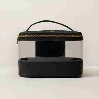 LOVE AND LORE CLEAR COSMETIC CASE BLACK
