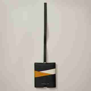 LOVE AND LORE COLOURBLOCK LUGGAGE TAG BLACK AND YELLOW