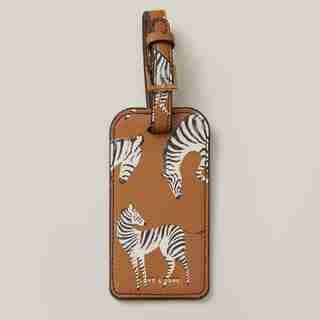 Love And Lore Luggage Tag Zebra Print Gold