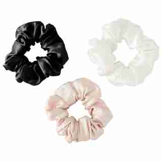 LOVE AND LORE SILK SCRUNCHIES SET OF 3