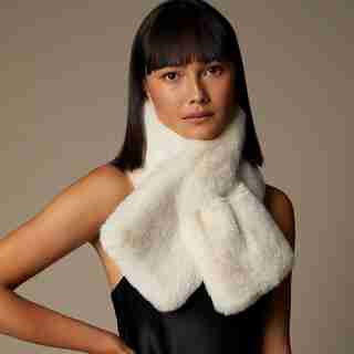 Love AND Lore Faux Fur Pull-Through Scarf WINTER IVORY