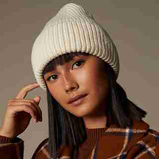 LOVE AND LORE SUSTAINABLE STYLE ECO RIBBED BEANIE WINTER WHITE