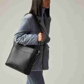 LOVE AND LORE EDEN DOUBLE ENTRY HOBO BLACK
