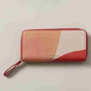 PORTEFEUILLE CONTINENTAL – EDEN, COULEURS CONTRASTÉES, ROSE POUDRÉ