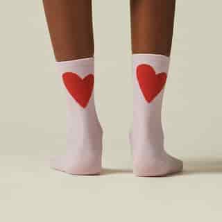 HEARTS CREW SOCK LAVENDER