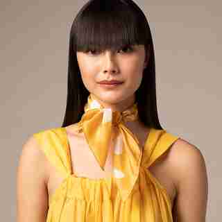 SILK NECKERCHIEF FLOATING REEF, DIJON