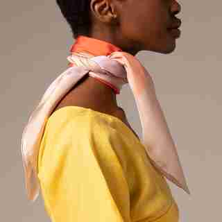 LOVE AND LORE SILK IKEBANA FOULARD BLUSH