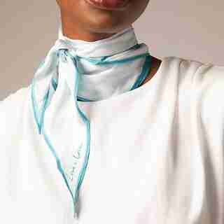 SILKY DIAMOND NECKERCHIEF CORAL LEI ,CLEAR SKY