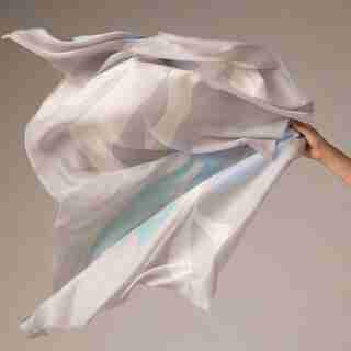 ECO DECOUPAGE REEF SCARF, GLACIER GRAY