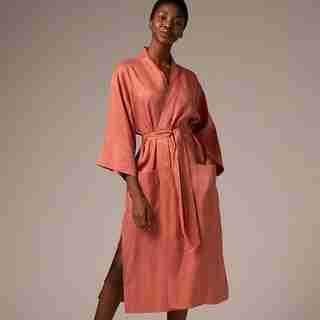 LINEN ROBE, TERRACOTTA SMALL