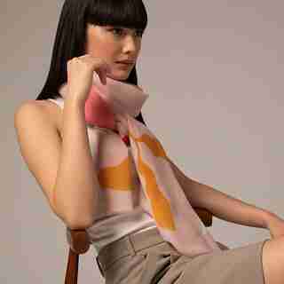 LOVE AND LORE ECO CORAL IKEBANA SCARF BLUSH