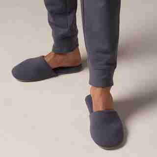 MEN’S TERRY SLIPPER, BLUE MEDIUM/LARGE