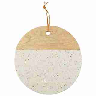 TERRAZZO MARBLE & WOOD ROUND BOARD