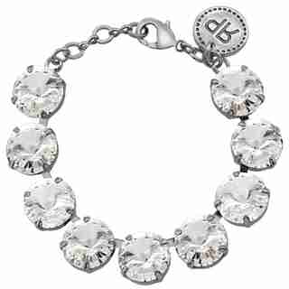 REBEKAH PRICE CRYSTAL RIVOLI BRACELET - ANTIQUE SILVER