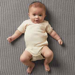 THE LITTLEST ORGANIC KIMONO BODYSUIT - OATMEAL BABY 0-3 MONTHS