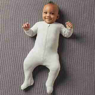 THE LITTLEST ORGANIC ZIP SLEEPER - GREY BABY 0-3 MONTHS