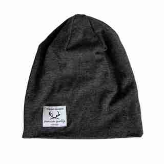 Little Buck Slouchy Homegrown Beanie Bamboo- Charcoal - Extra Small 0 to 3 Months