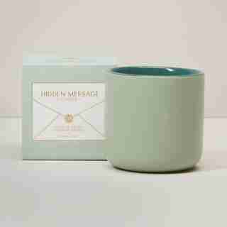 GOOD THINGS HIDDEN MESSAGE SAGE LEAF MINI CANDLE