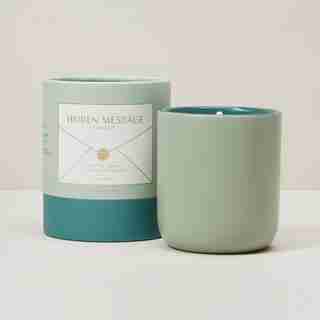 GOOD THINGS HIDDEN MESSAGE SAGE LEAF CANDLE