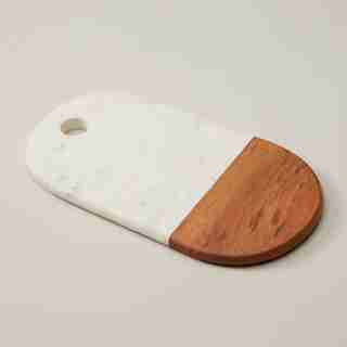 OUI MARBLE & ACACIA WOOD OVAL BOARD SMALL