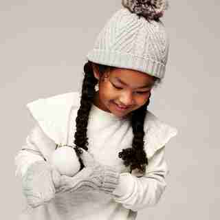 IndigoKids Lined Ribbed Mittens Grey
