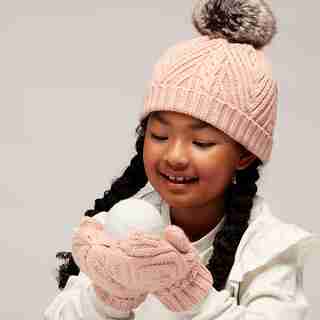 IndigoKids Lined Ribbed Mittens Pink
