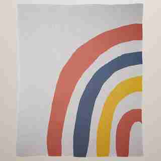 MINI MAISON FLAT KNIT RAINBOW THROW