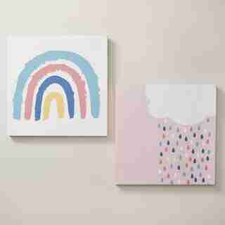 MINI MAISON RAINBOW CANVAS WALL ART SET OF 2