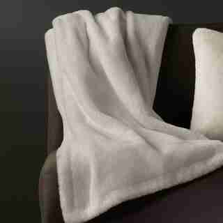 FAUX FUR LIGHT GREY HEATED BLANKET