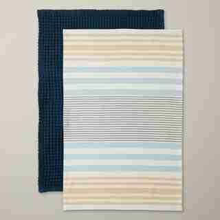 SET OF 2 TEA TOWELS, BLUE JAY
