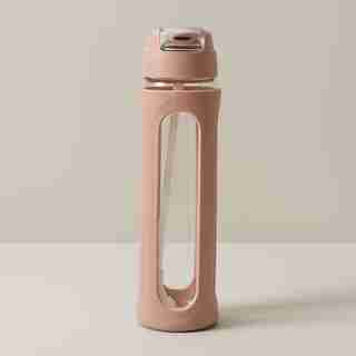 BOUTEILLE EN VERRE AVEC MANCHON EN SILICONE – ROSE