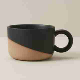 OUI RUSTIC DIAGONAL MUG BLACK