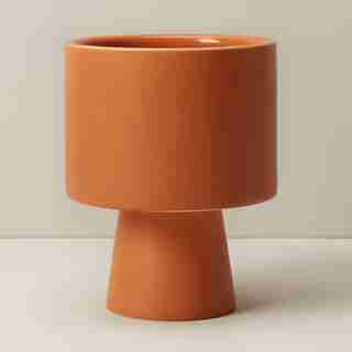 MEDIUM PEDESTAL PLANTER, TERRACOTTA