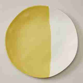 BAMBOO MELAMINE DINNER PLATE TWO TONE, POLLEN