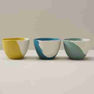 OUI BAMBOO MELAMINE DIP BOWLS TWO-TONE SET OF 3