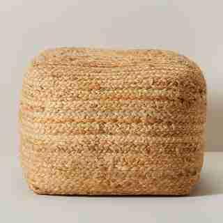 POUF CARRÉ EN JUTE – NATUREL