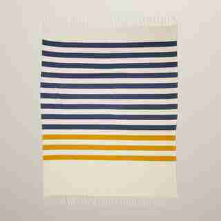 JETÉ DE PLAGE – MOTIF À RAYURES, BLEU INSIGNE