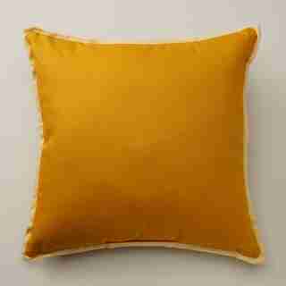 COUSSIN – BORDURE CONTRASTÉE, TOURNESOL (45,5 CM X 45,5 CM)