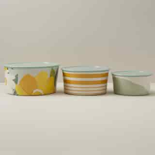 OUI BAMBOO MELAMINE POTLUCK BOWLS SET OF 3 SPIRAL