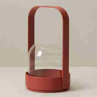 OUI METAL & GLASS LANTERN GERBERA DAISY SMALL